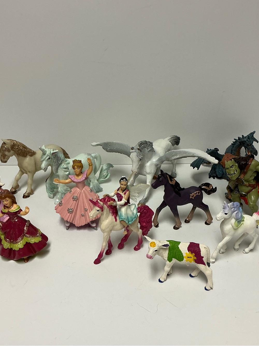 Schleich & Papo Princess & Fantasy Figures Lot Unicorn Horse Pegasus Dragon Ogre